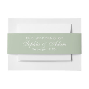 Bandeau De Faire-part Rustic Watercolor Green Détails du Mariage