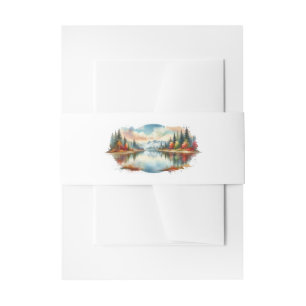 Bandeau De Faire-part Rustique Autumn Lakeside Mariage forestier