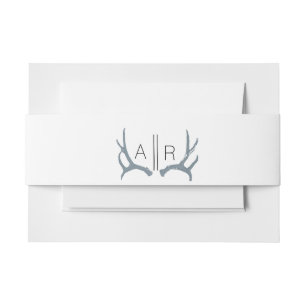 Bandeau De Faire-part Rustique et élégant   Antler   Initiales personnal