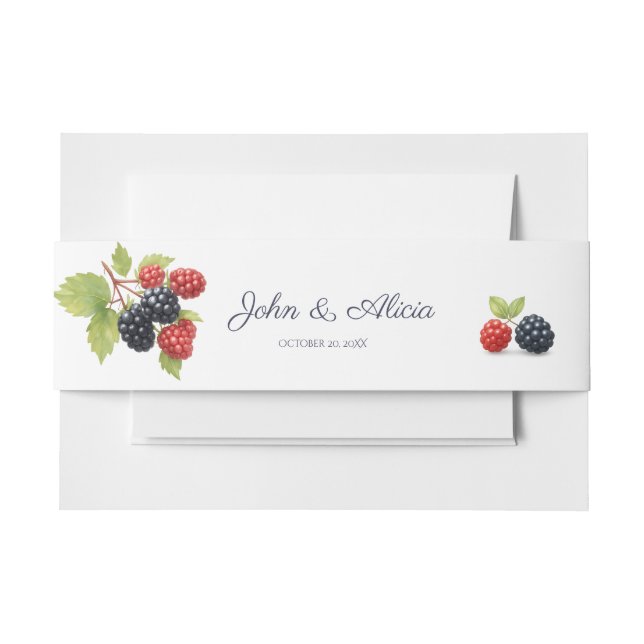 Bandeau De Faire-part Rustique romantique Berry Mariage photo Retour (Devant Example)