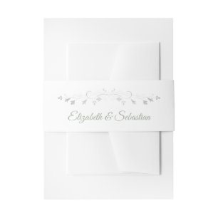 Bandeau De Faire-part Sage Green Argent Flourish Mariage élégant