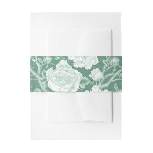 Bandeau De Faire-part Sage Green Chinoiserie Floral Garden Rococo Toile