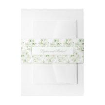 Sage Green et blanc Damask Invitation Bande de ven