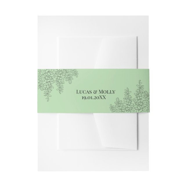 Bandeau De Faire-part Sage Green Fern Mariage (Devant example)