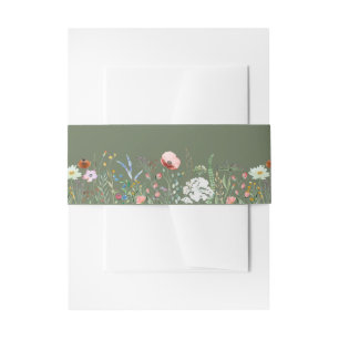 Bandeau De Faire-part Sage Green Fleur sauvage Meadow Invitation Belly B