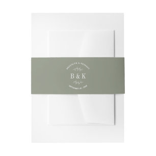 Bandeau De Faire-part Sage Green Floral Botanique Mariage Nom du couple