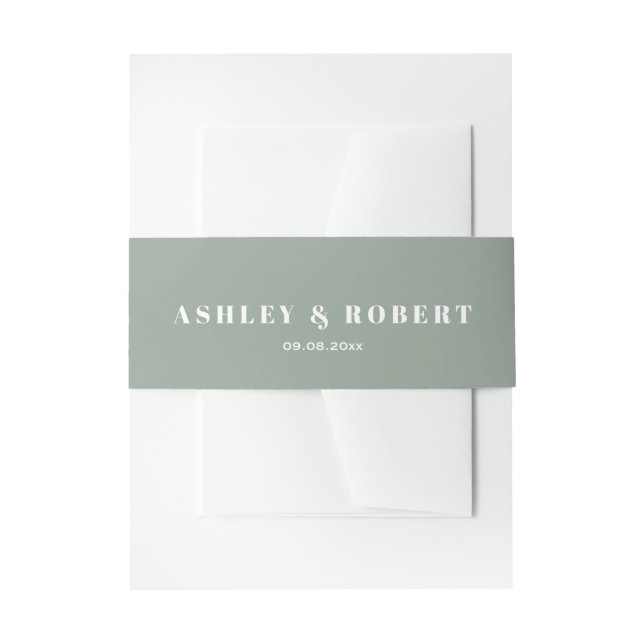 Bandeau De Faire-part Sage Green Modern Wedding Invitation (Devant example)