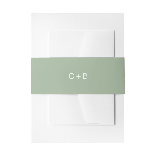Bandeau De Faire-part Sage Green Monogram Modern Wedding (Devant example)
