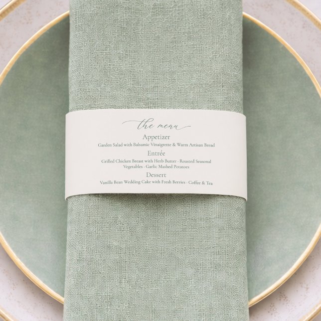 Bandeau De Faire-part Sage Green Wedding Menu (Créateur téléchargé)