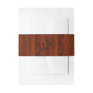 Bandeau De Faire-part Sagittarius Zodiac Connexion Mahogany Style Bois