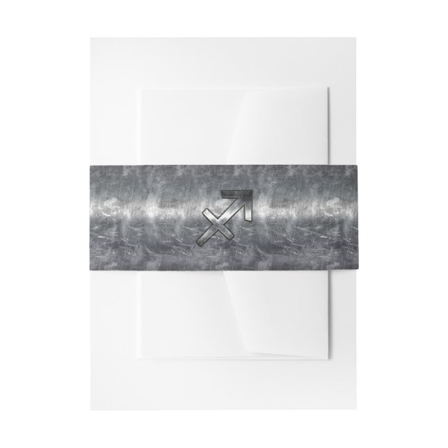 Bandeau De Faire-part Sagittarius Zodiac Silver Distour Steel look (Devant example)