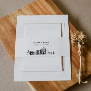 Bandeau De Faire-part San Diego Skyline Belly Band, 2"x11.5"