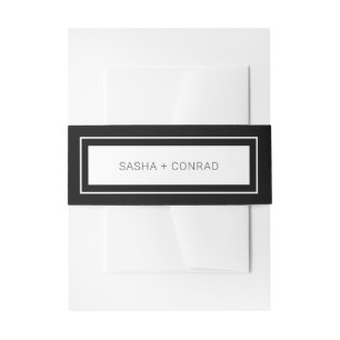 Bandeau De Faire-part Sasha Black Mariage moderne