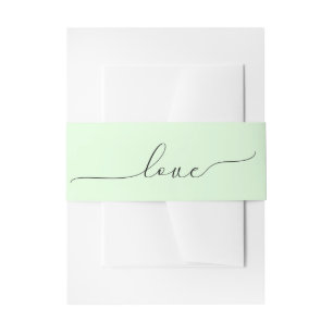 Bandeau De Faire-part Script d'amour mariage sur Mint Green