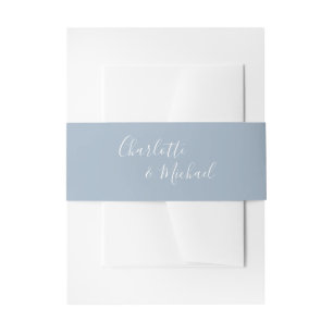 Bandeau De Faire-part Script de signature bleu foncé simple