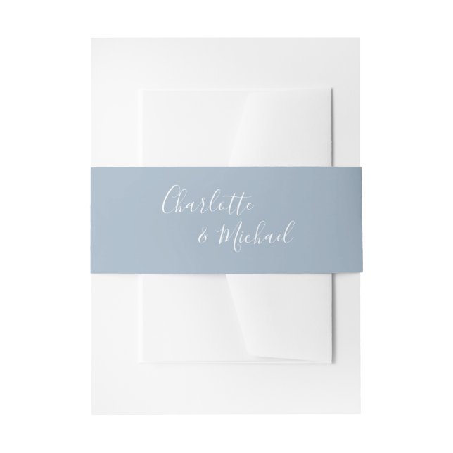 Bandeau De Faire-part Script de signature bleu foncé simple (Devant example)
