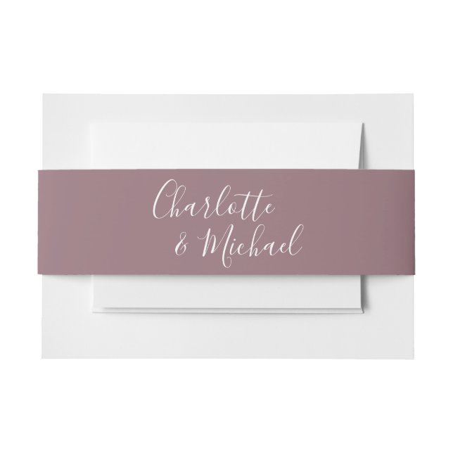 Bandeau De Faire-part Script de signature Mauve simple (Devant Example)