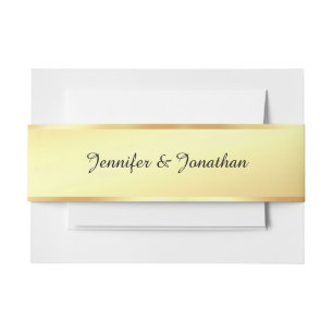 Bandeau De Faire-part Script manuscrit créatif Texte Faux Gold Elegant