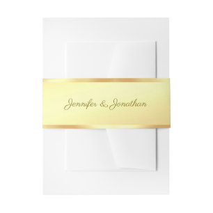 Bandeau De Faire-part Script manuscrit Nom moderne Texte Or Look