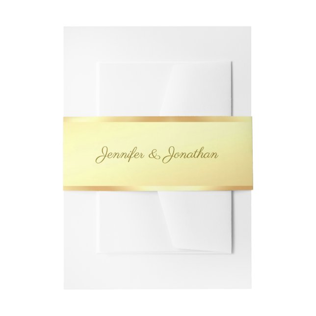 Bandeau De Faire-part Script manuscrit Nom moderne Texte Or Look (Devant example)