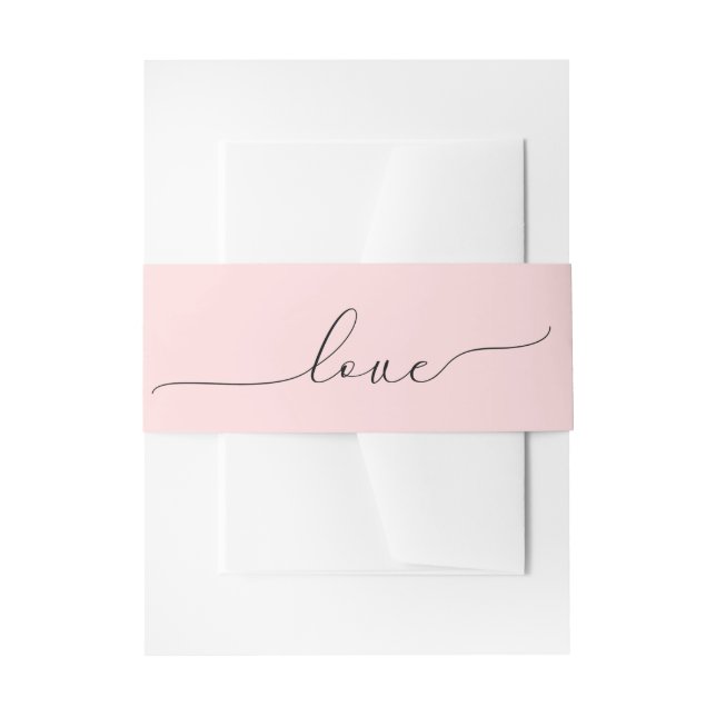 Bandeau De Faire-part Script mariage D'Amour Sur Rose Blush (Devant example)