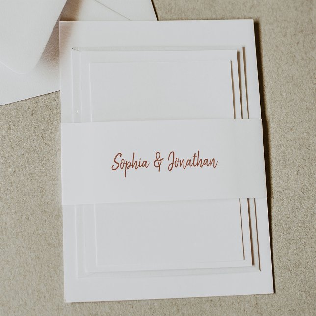 Bandeau De Faire-part Script minimaliste moderne | Mariage en terre cuit (Créateur téléchargé)
