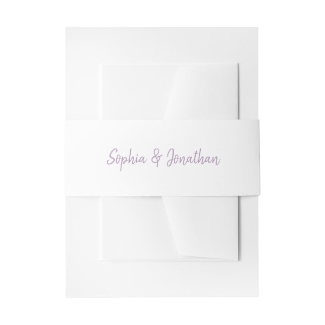 Bandeau De Faire-part Script moderne | Mariage blanc et lavande (Devant example)