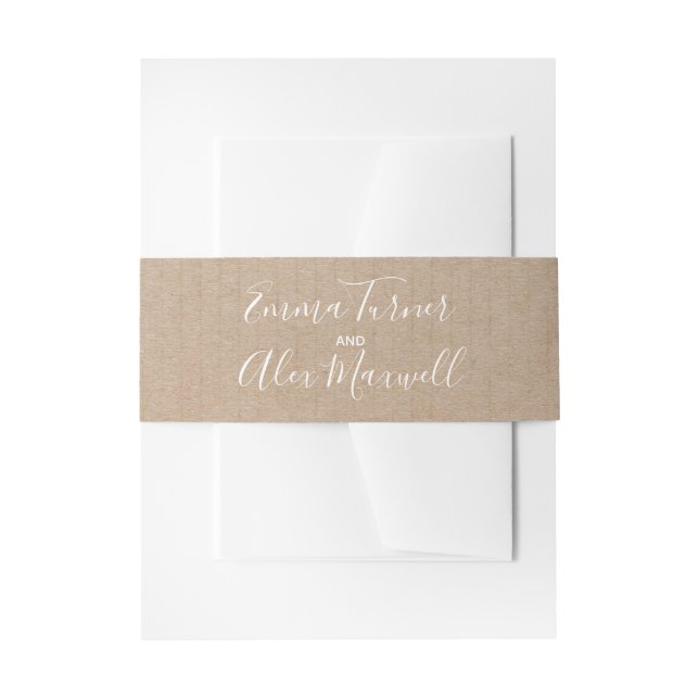 Bandeau De Faire-part Script papier | Faire-part de mariage Belly Band (Devant example)