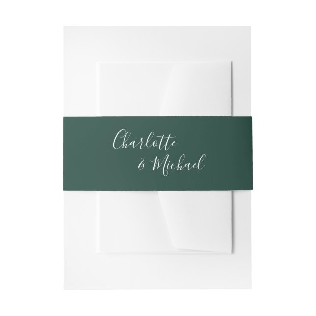 Bandeau De Faire-part Script simple Emerald Green Signature (Devant example)