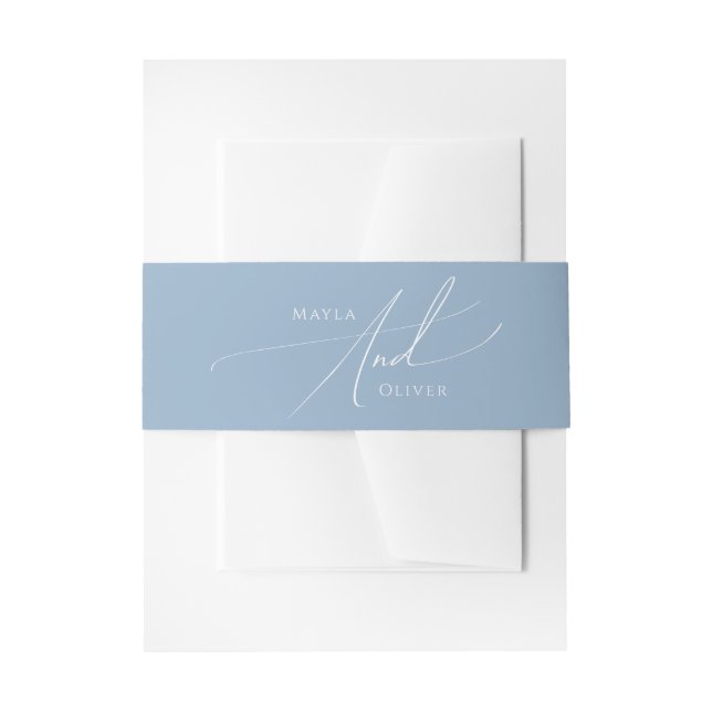 Bandeau De Faire-part Script Whimsical | Dusty Blue (Devant example)