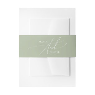 Bandeau De Faire-part Script Whimsical   Sage Green