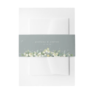 Bandeau De Faire-part Seafoam Green Snowberry+Eucalyptus Portrait Mariag