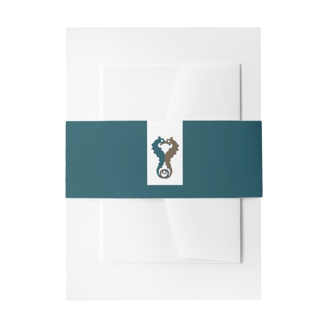 Bandeau De Faire-part Seahorse Romance, Mariage sur la plage (Devant example)