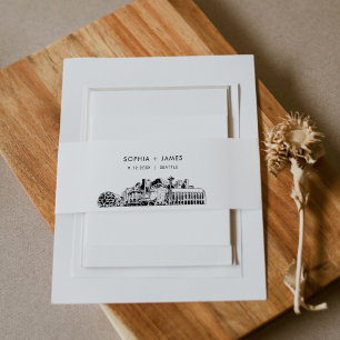 Bandeau De Faire-part Seattle Skyline Belly Band, 2"x11.5"