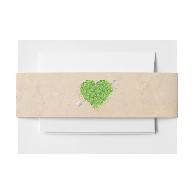 Bandeau De Faire-part Shamrock Mariage irlandais Heart (Devant Example)