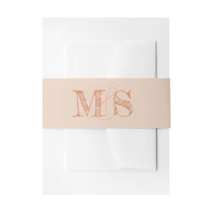 Bandeau De Faire-part Sienna Beige Monogramme Bride Groom Initiales Mari