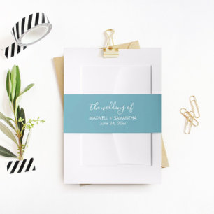 Bandeau De Faire-part Simple Beach Wedding Invitation Belly Band