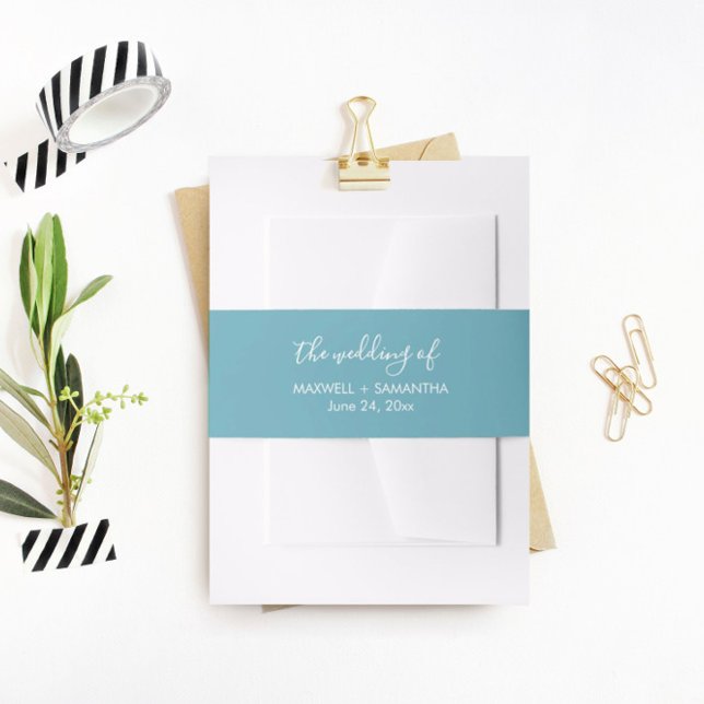 Bandeau De Faire-part Simple Beach Wedding Invitation Belly Band (Créateur téléchargé)