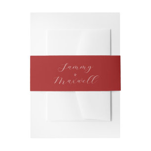 Bandeau De Faire-part Simple Berry Red Invitation Belly Band