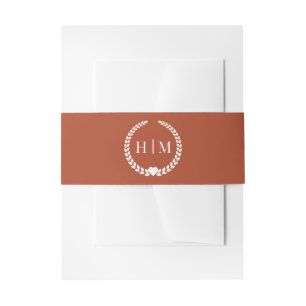 Bandeau De Faire-part Simple Burning Terracotta Orange Monogram Invitati