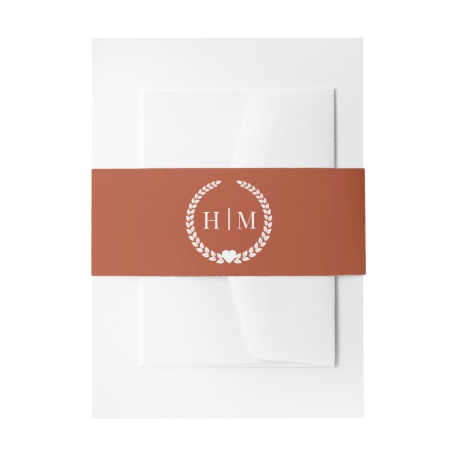 Bandeau De Faire-part Simple Burning Terracotta Orange Monogram Invitati (Devant example)