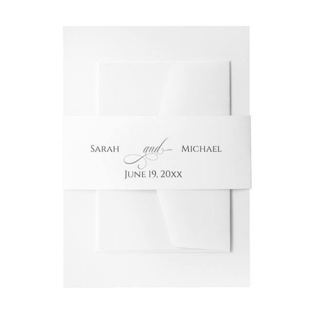 Bandeau De Faire-part Simple Calligraphy Belly Band (Devant example)