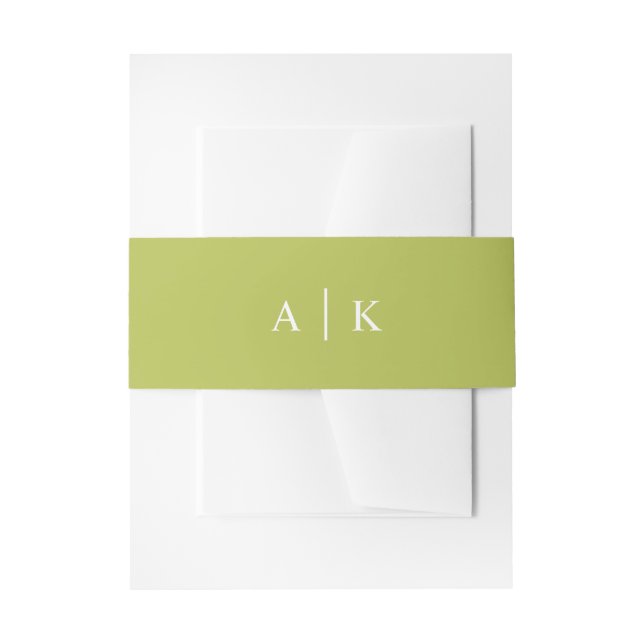 Bandeau De Faire-part Simple chartreuse lime vert invitation bande ventr (Devant example)