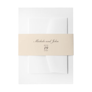 Bandeau De Faire-part Simple crème Tan Beige Vintage Belly Bandes