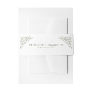 Bandeau De Faire-part Simple Delicate Floral Timeless Sage Mariage vert
