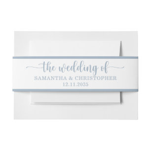 Bandeau De Faire-part Simple Dusty Blue Mariage de