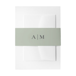 Bandeau De Faire-part Simple Dusty Sage Faire-part de mariage Belly Band