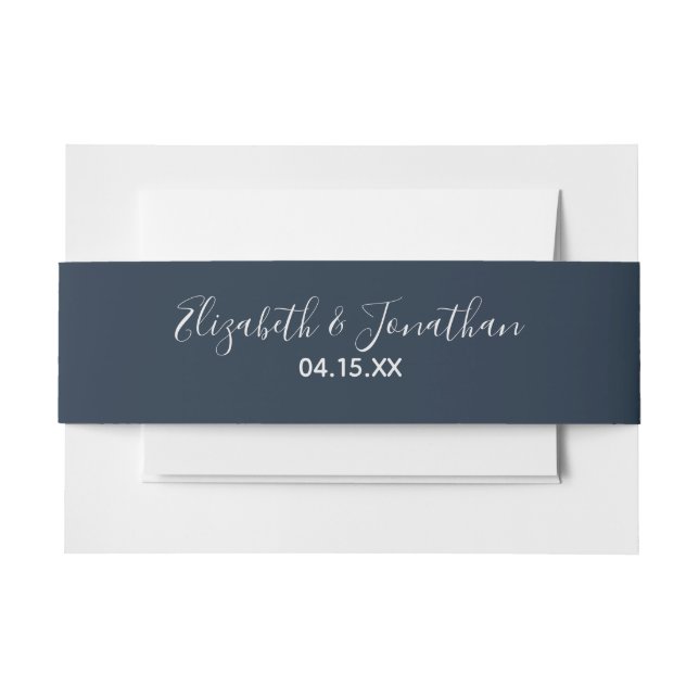Bandeau De Faire-part Simple Elegant Mariage de marine (Devant Example)