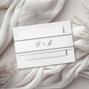 Bandeau De Faire-part Simple élégante classique Monogramme Initiales Mar