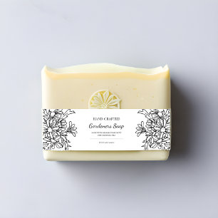 Bandeau De Faire-part Simple Étiquette à savon noir et blanc